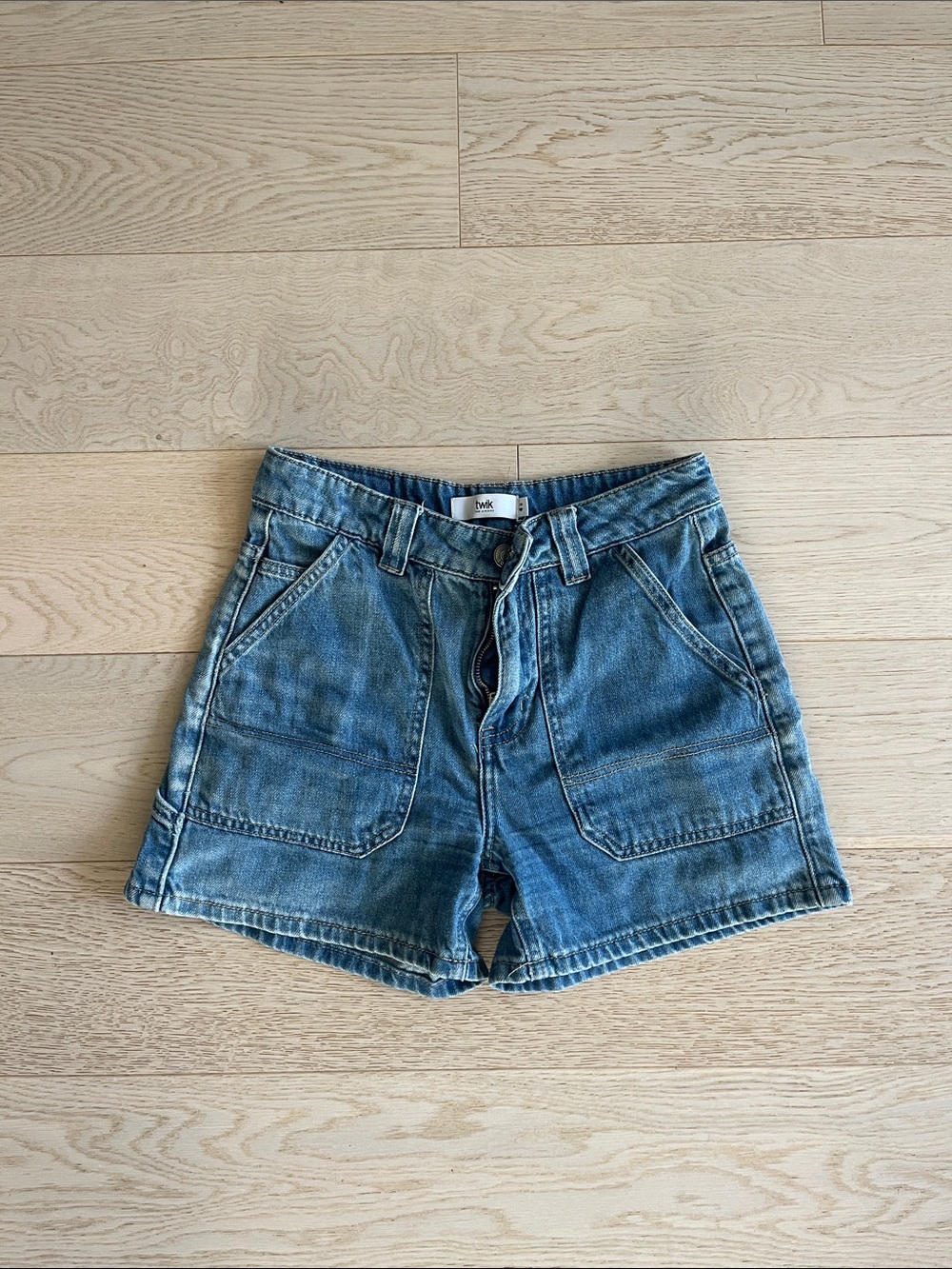 Blue Denim Utility Shorts